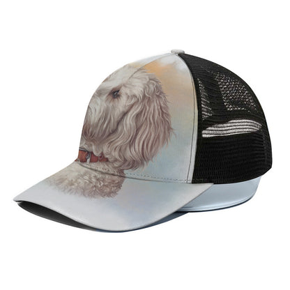 Poodle Portrait Print Black Mesh Trucker Cap