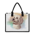 Poodle Portrait Print Canvas Tote Bag