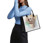 Poodle Portrait Print Canvas Tote Bag