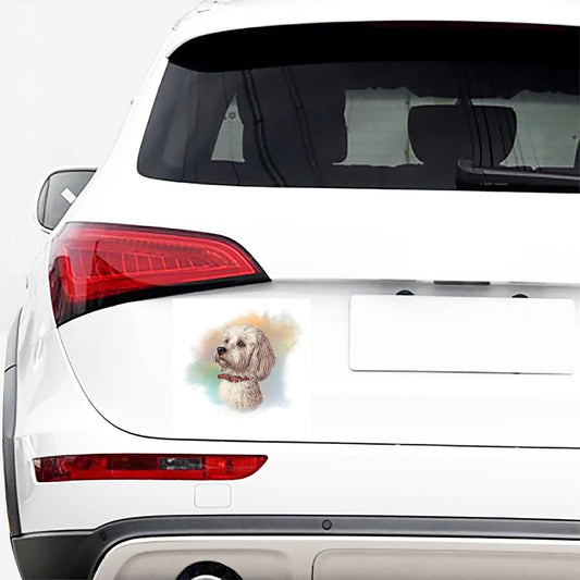 Poodle Portrait Print Car Sticker