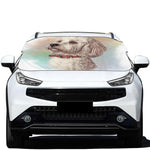 Poodle Portrait Print Car Windshield Snow Cover
