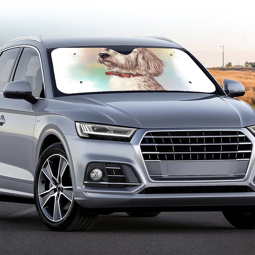Poodle Portrait Print Car Windshield Sun Shade