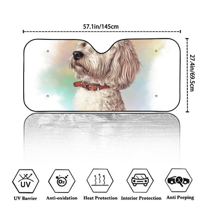 Poodle Portrait Print Car Windshield Sun Shade