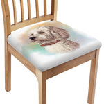 Poodle Portrait Print Chair Cushion Cover