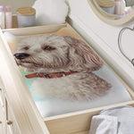 Poodle Portrait Print Changing Pad Cover