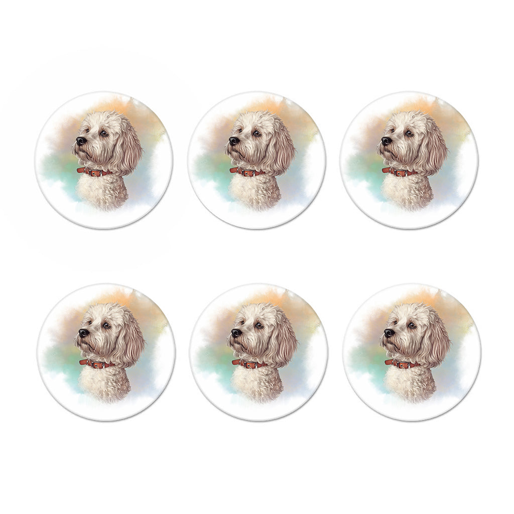 Poodle Portrait Print Coaster Set