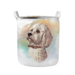 Poodle Portrait Print Collapsible Laundry Basket