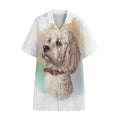 Poodle Portrait Print Cotton Hawaiian Shirt