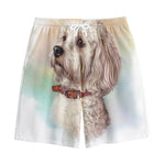 Poodle Portrait Print Cotton Shorts