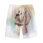 Poodle Portrait Print Cotton Shorts