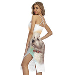 Poodle Portrait Print Cross Back Cami Dress