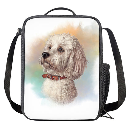 Poodle Portrait Print Crossbody Lunch Bag