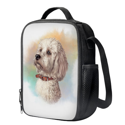 Poodle Portrait Print Crossbody Lunch Bag