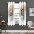 Poodle Portrait Print Grommet Curtain Panels