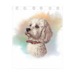 Poodle Portrait Print Curtain