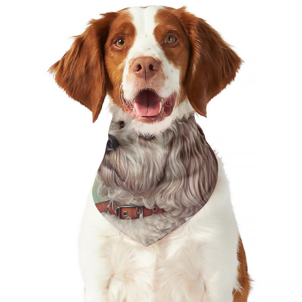 Poodle Portrait Print Dog Bandana