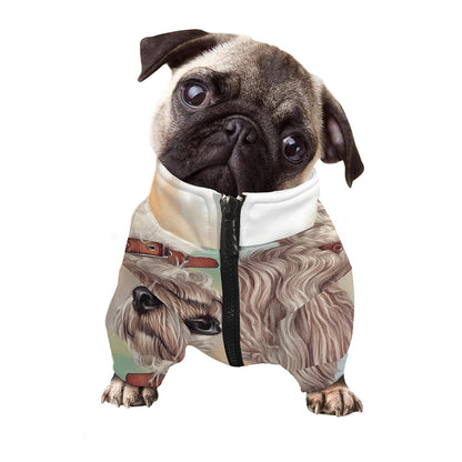 Poodle Portrait Print Dog Zip Up Jacket
