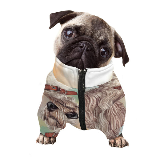 Poodle Portrait Print Dog Zip Up Jacket