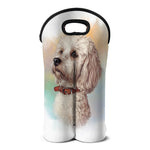 Poodle Portrait Print Double Neoprene Wine Tote