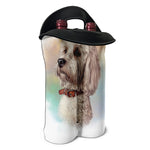 Poodle Portrait Print Double Neoprene Wine Tote