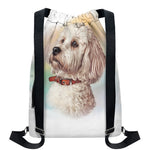 Poodle Portrait Print Drawstring Backpack