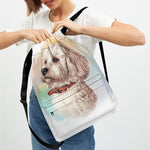 Poodle Portrait Print Drawstring Backpack