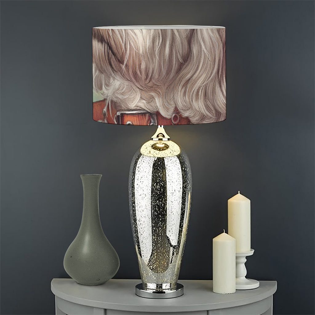 Poodle Portrait Print Drum Lamp Shade