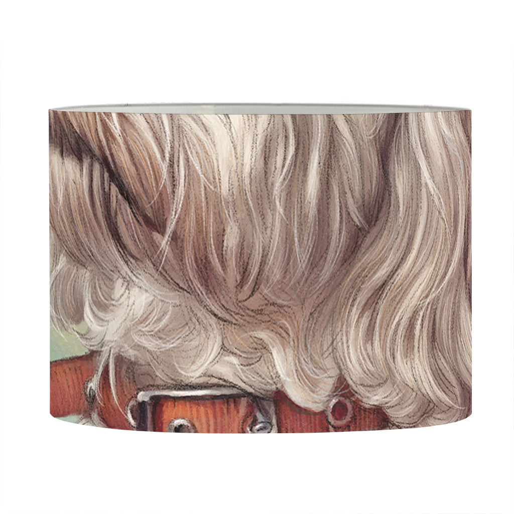 Poodle Portrait Print Drum Lamp Shade