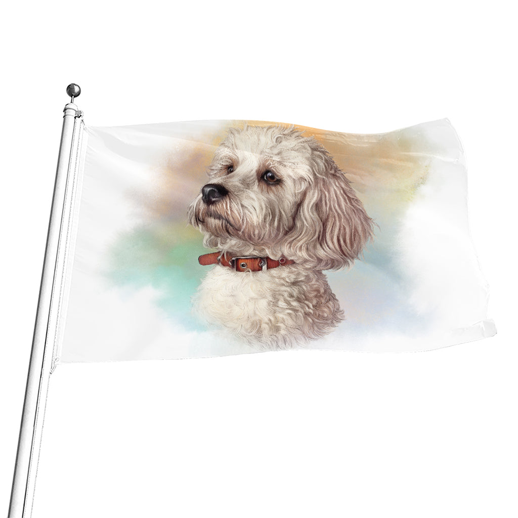 Poodle Portrait Print Flag