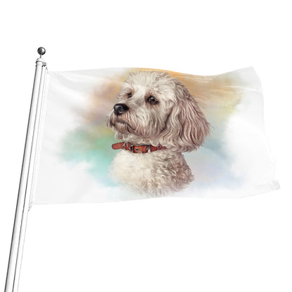 Poodle Portrait Print Flag