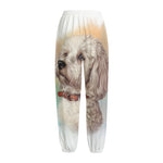 Poodle Portrait Print Fleece Lined Knit Pants