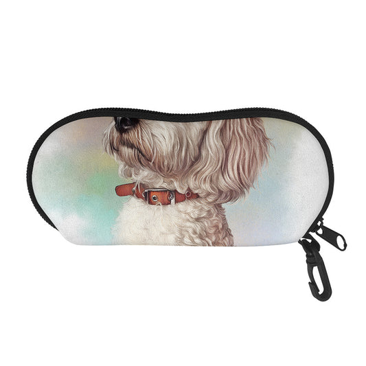 Poodle Portrait Print Glasses Case