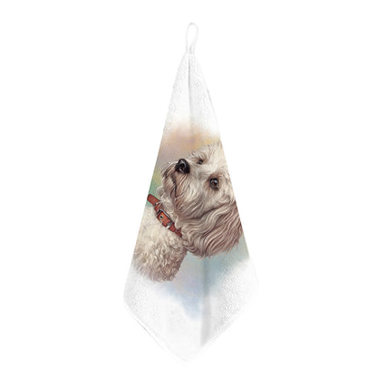 Poodle Portrait Print Hand Towel
