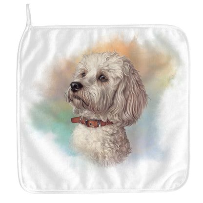 Poodle Portrait Print Hand Towel