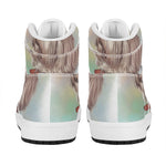 Poodle Portrait Print High Top Leather Sneakers