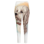Poodle Portrait Print High-Waisted Pocket Leggings