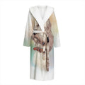 Poodle Portrait Print Hooded Bathrobe