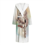 Poodle Portrait Print Hooded Bathrobe