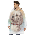 Poodle Portrait Print Hoodie Blanket