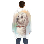 Poodle Portrait Print Hoodie Blanket