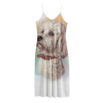 Poodle Portrait Print Jersey Midi Cami Dress