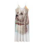 Poodle Portrait Print Jersey Midi Cami Dress