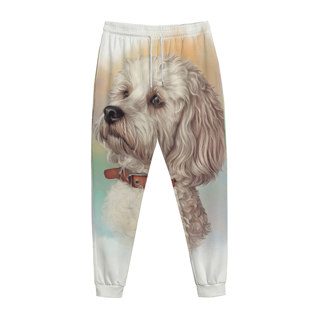Poodle Portrait Print Jogger Pants