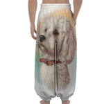 Poodle Portrait Print Lantern Pants