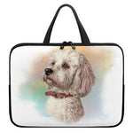 Poodle Portrait Print Laptop Sleeve With Handle