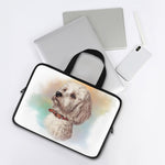 Poodle Portrait Print Laptop Sleeve With Handle