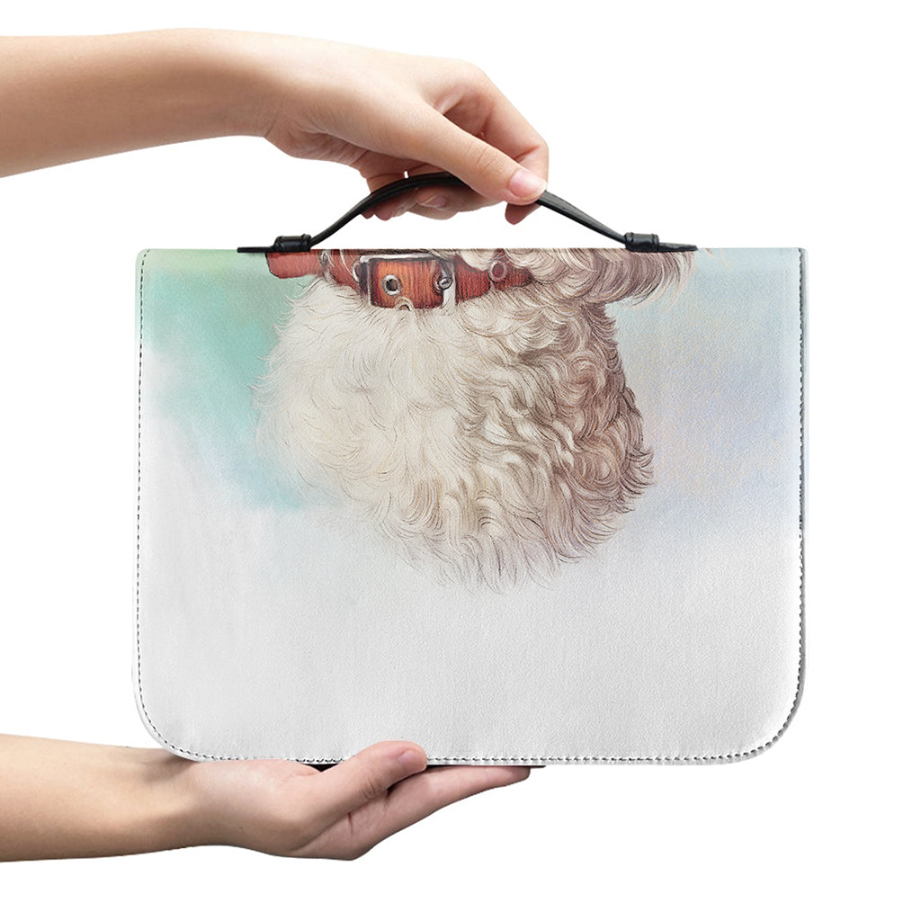 Poodle Portrait Print Leather Bible Cover