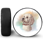 Poodle Portrait Print Leather Spare Tire Cover