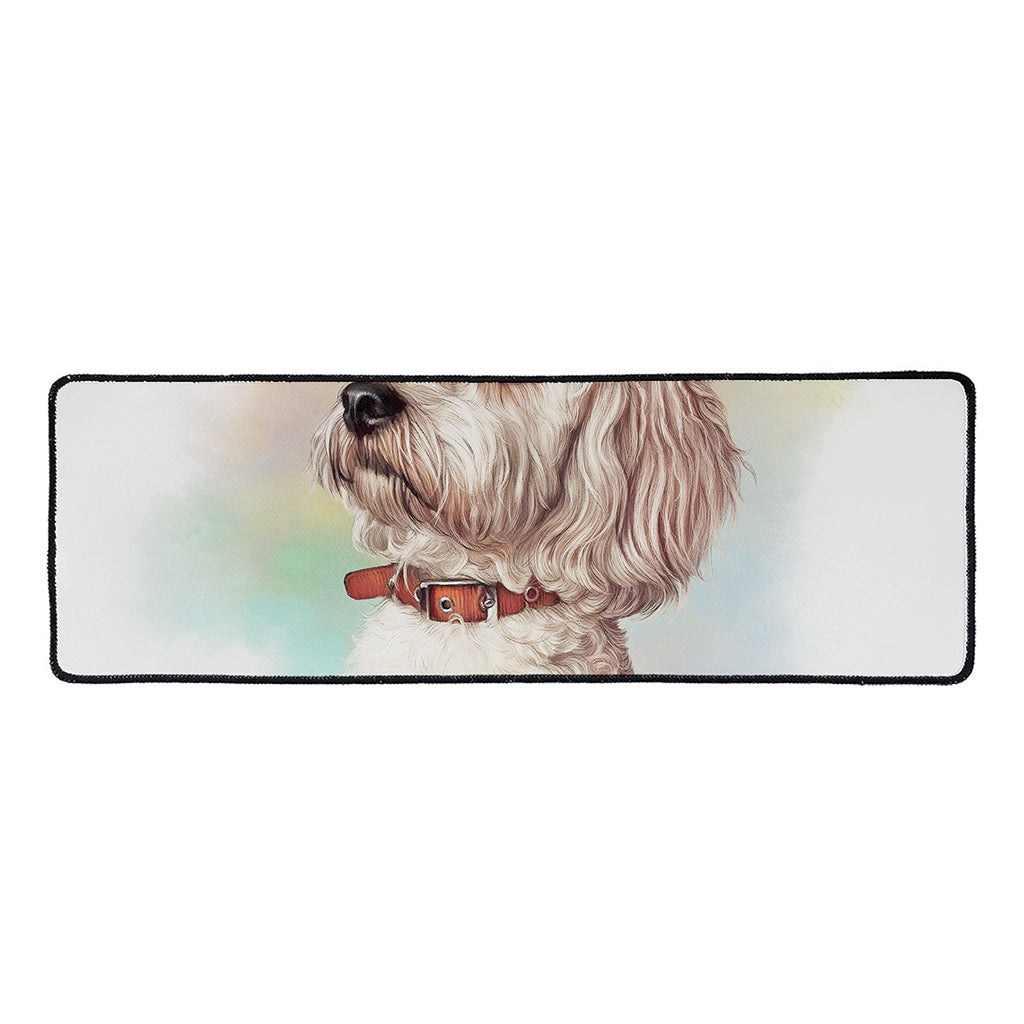 Poodle Portrait Print Long Kitchen Mat