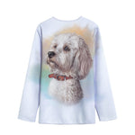 Poodle Portrait Print Long Sleeve Short Coat